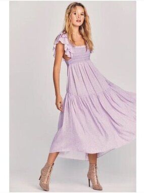 Loveshackfancy Burnley Midi Dress Purple